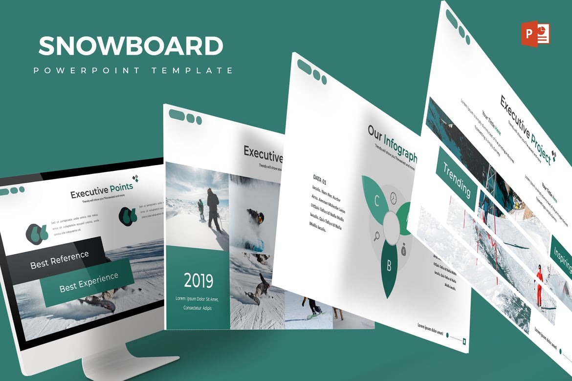 Template PowerPoint Snowboard - Solusi Presentasi Kreatif Anda