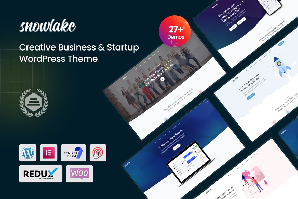Snowlake - Tema WordPress Kreatif untuk Bisnis dan Startup