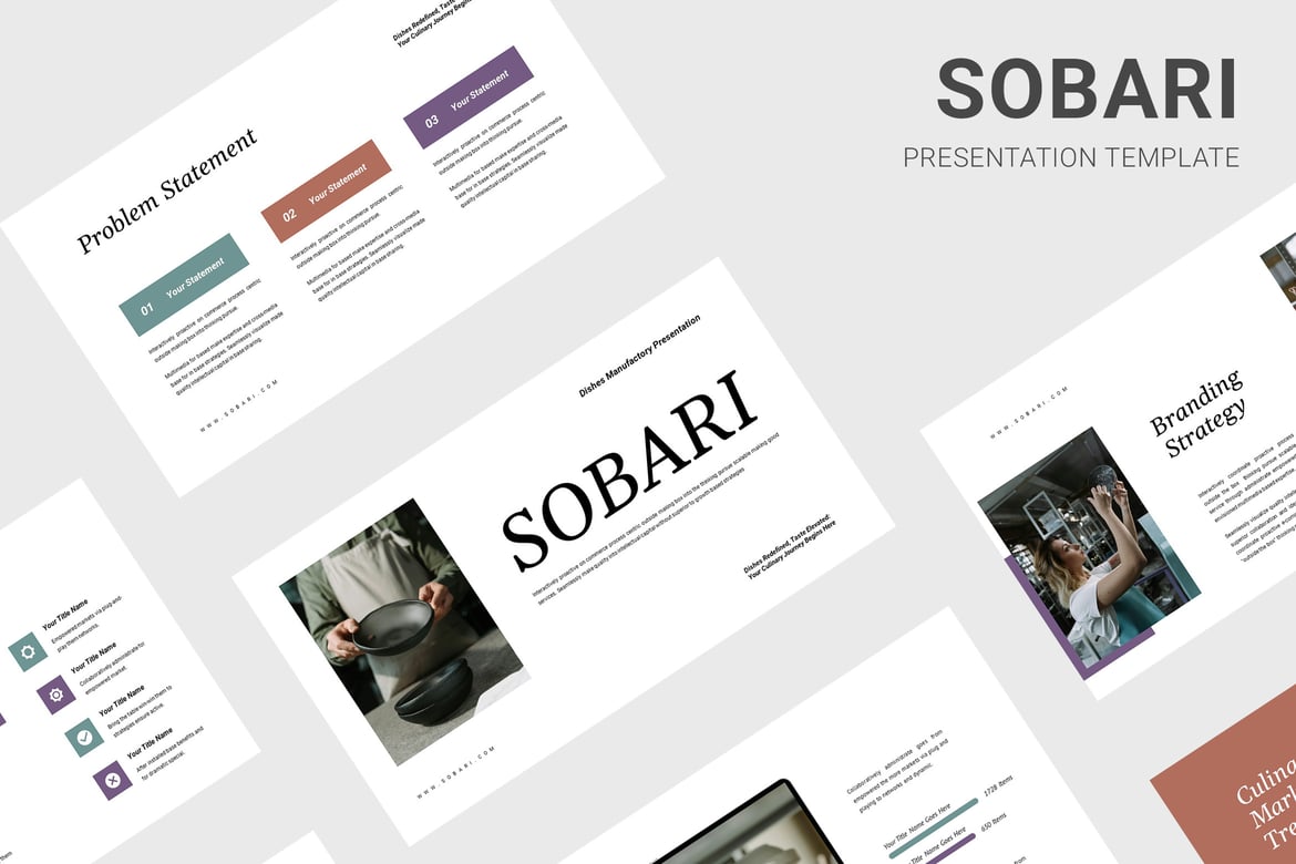 Sobari - Template Presentasi PowerPoint Menarik untuk Dishes Manufactory