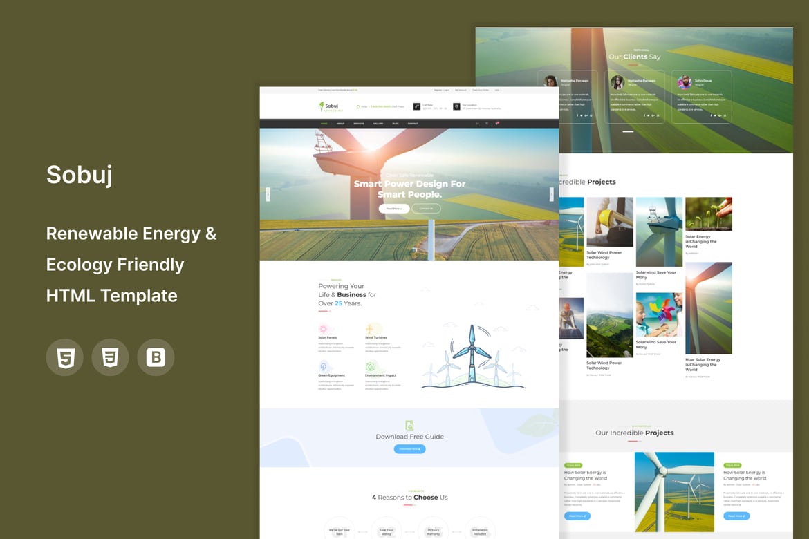 Sobuj - Template Website Energi dan Ekologi yang Inovatif
