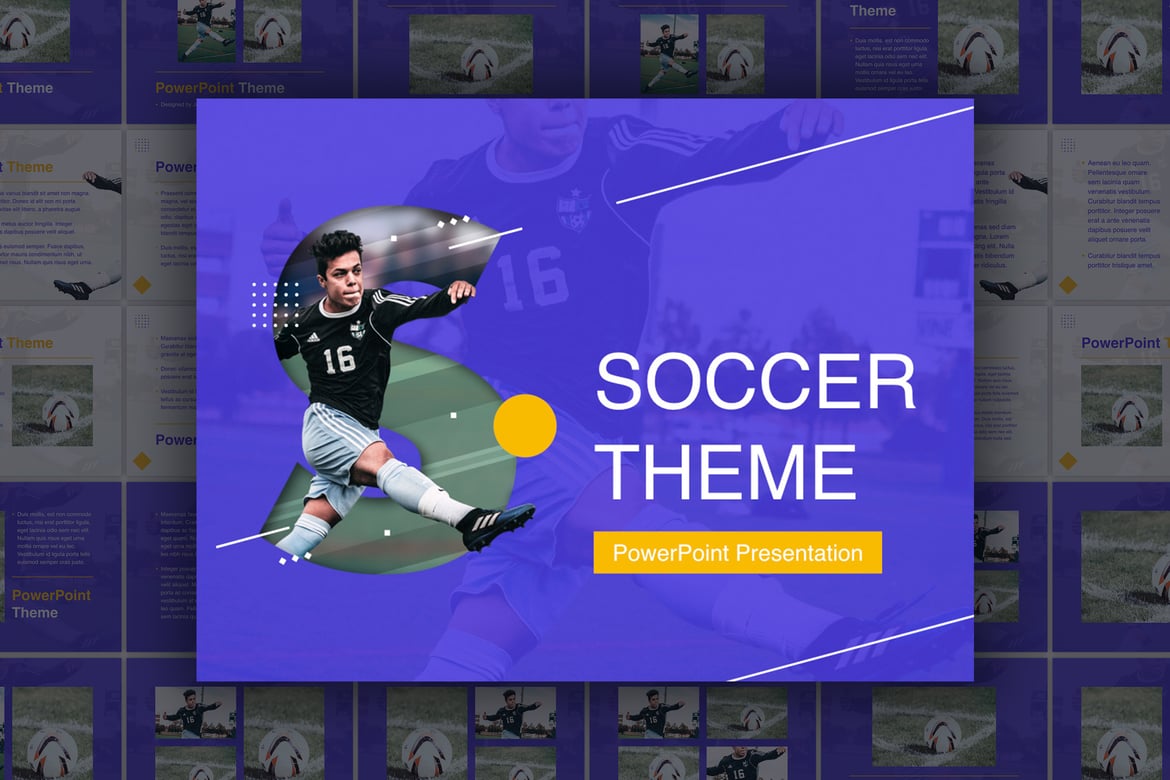 Template PowerPoint Sepak Bola Profesional untuk Presentasi Anda