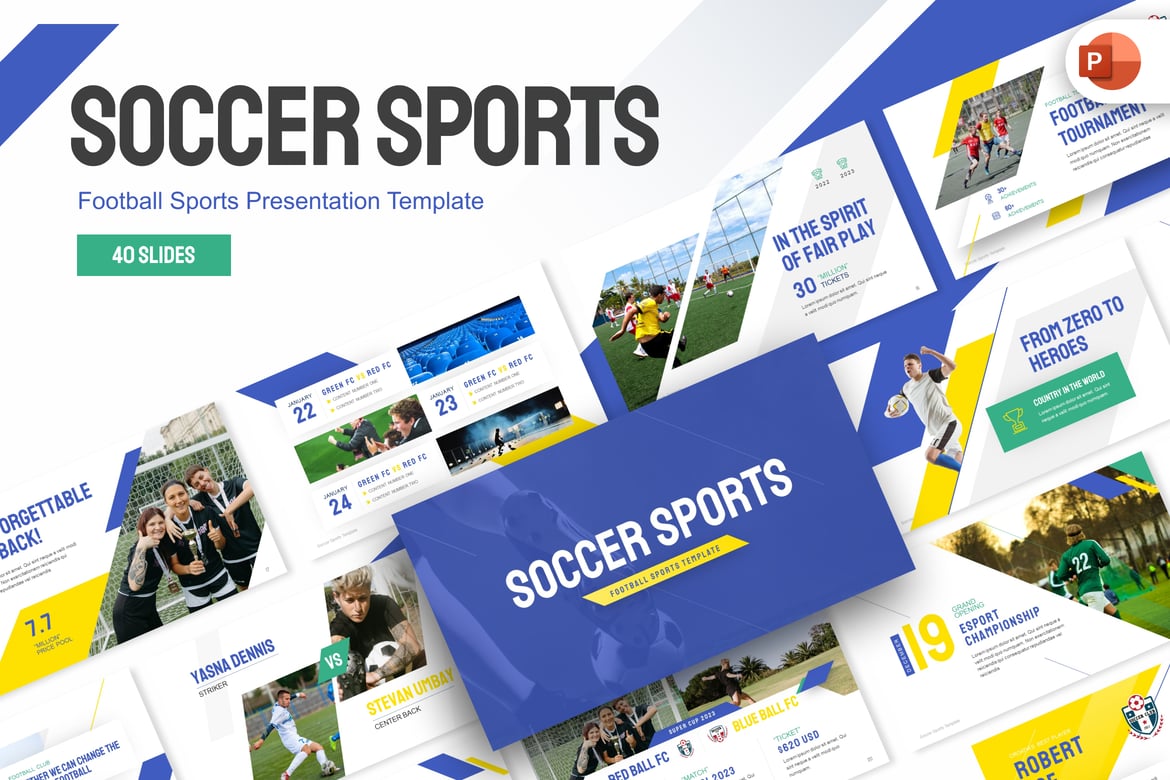 Template PowerPoint Kreatif untuk Presentasi Sepak Bola