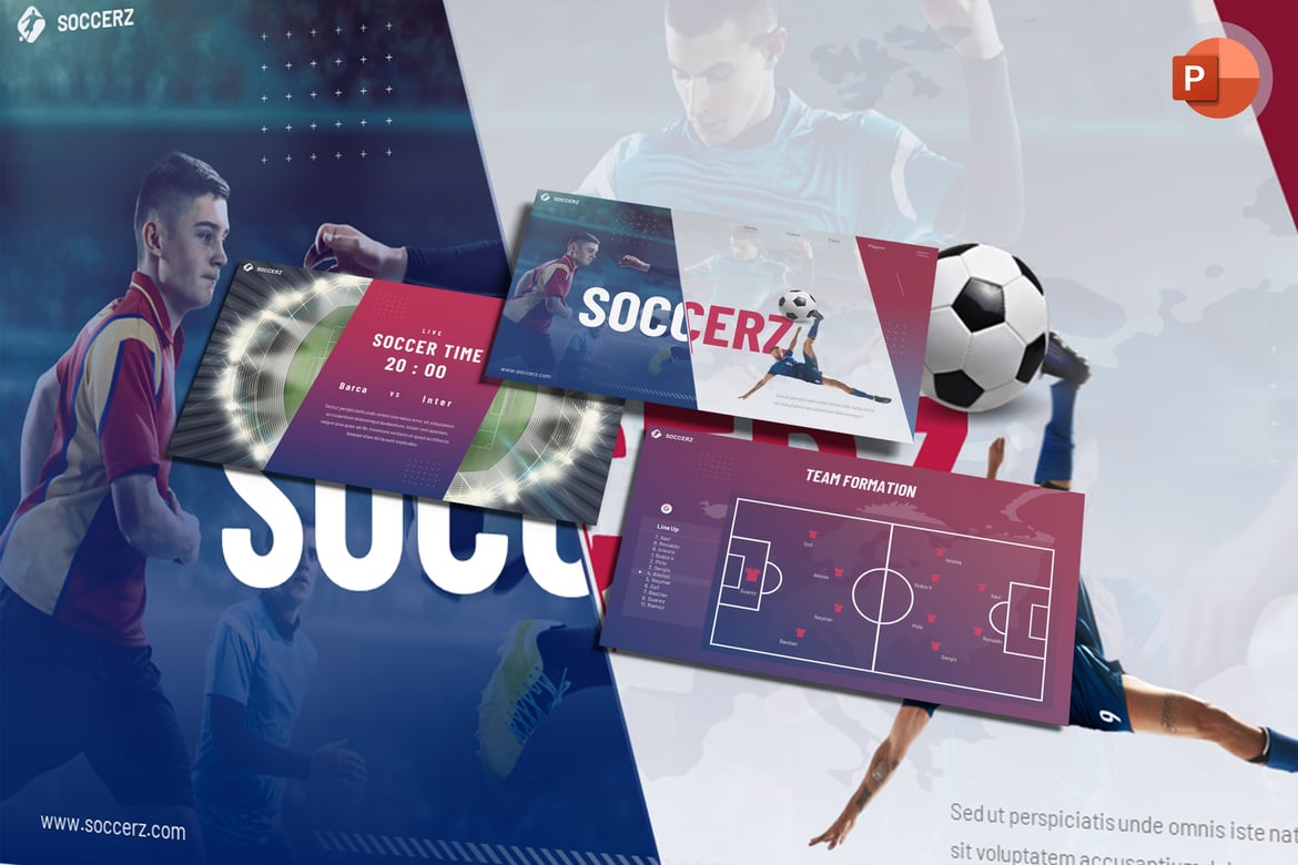 Template Presentasi Sepak Bola - Soccerz PowerPoint yang Menarik