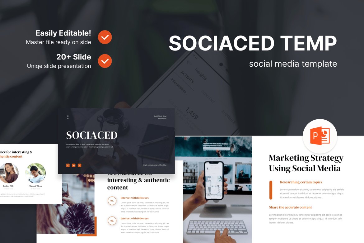 Sociaced – Template Powerpoint Media Sosial yang Menarik