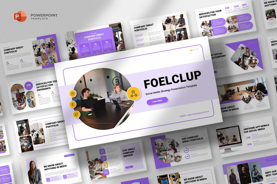 Template Presentasi Powerpoint untuk Agensi Media Sosial yang Profesional