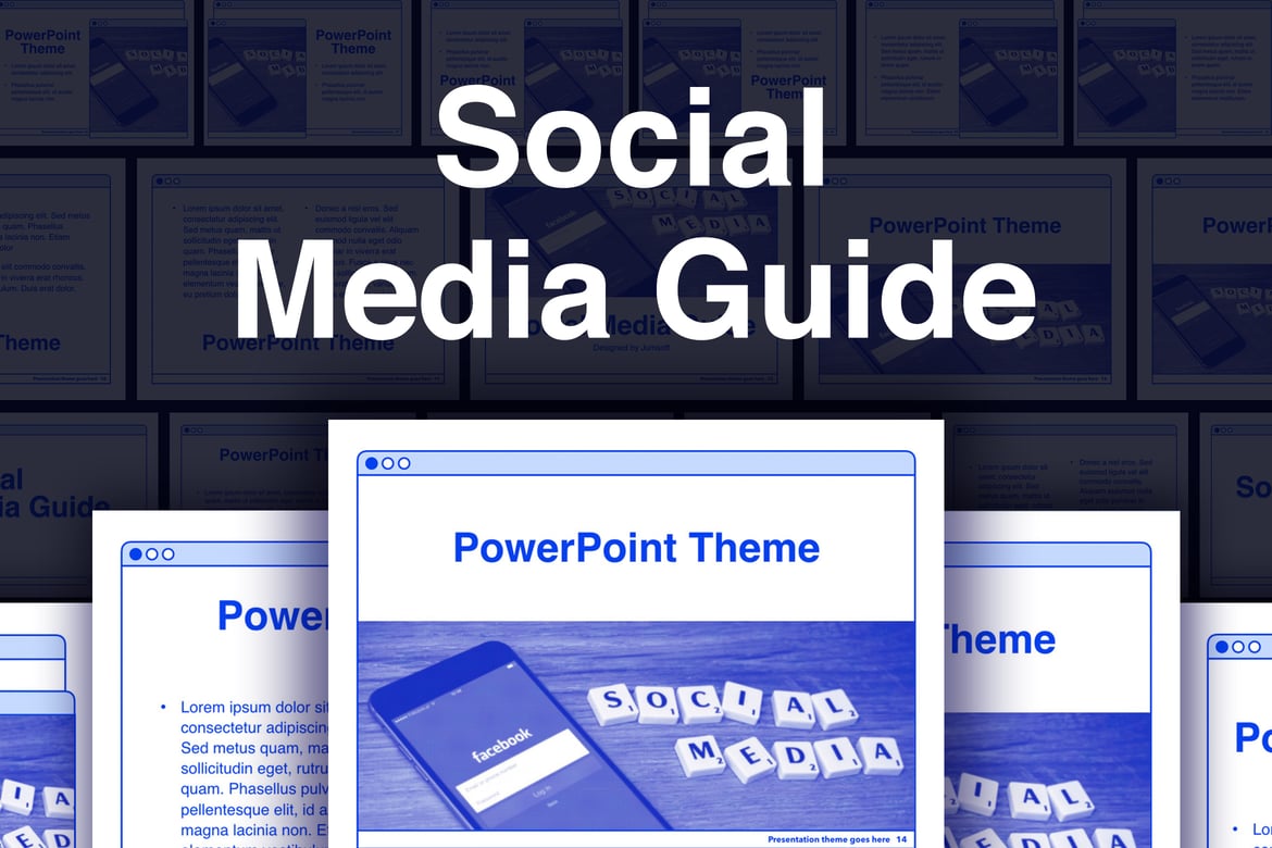 Template PowerPoint Panduan Media Sosial yang Profesional