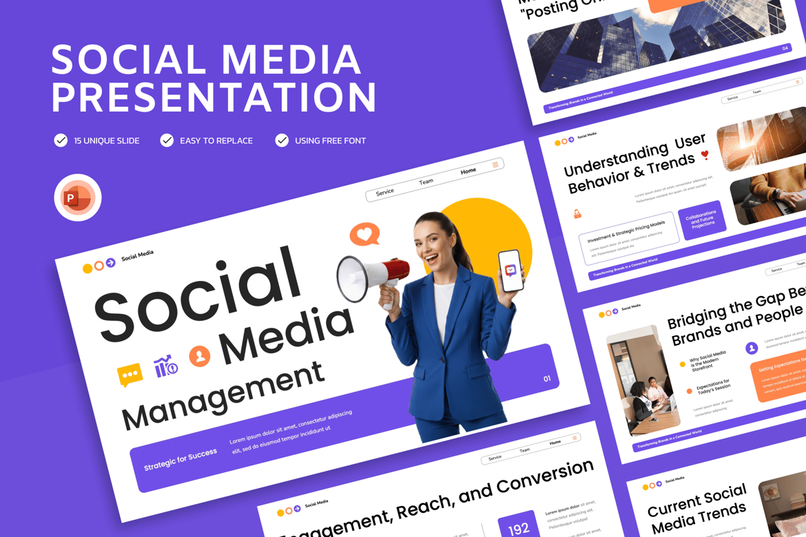 Template Powerpoint Manajemen Media Sosial yang Menarik dan Mudah Digunakan