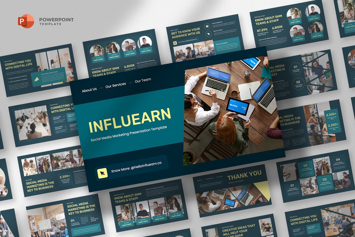 Template Powerpoint Pemasaran Media Sosial yang Menarik dan Profesional