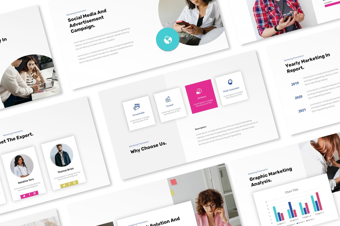 Template PowerPoint Pemasaran Media Sosial yang Menarik dan Profesional