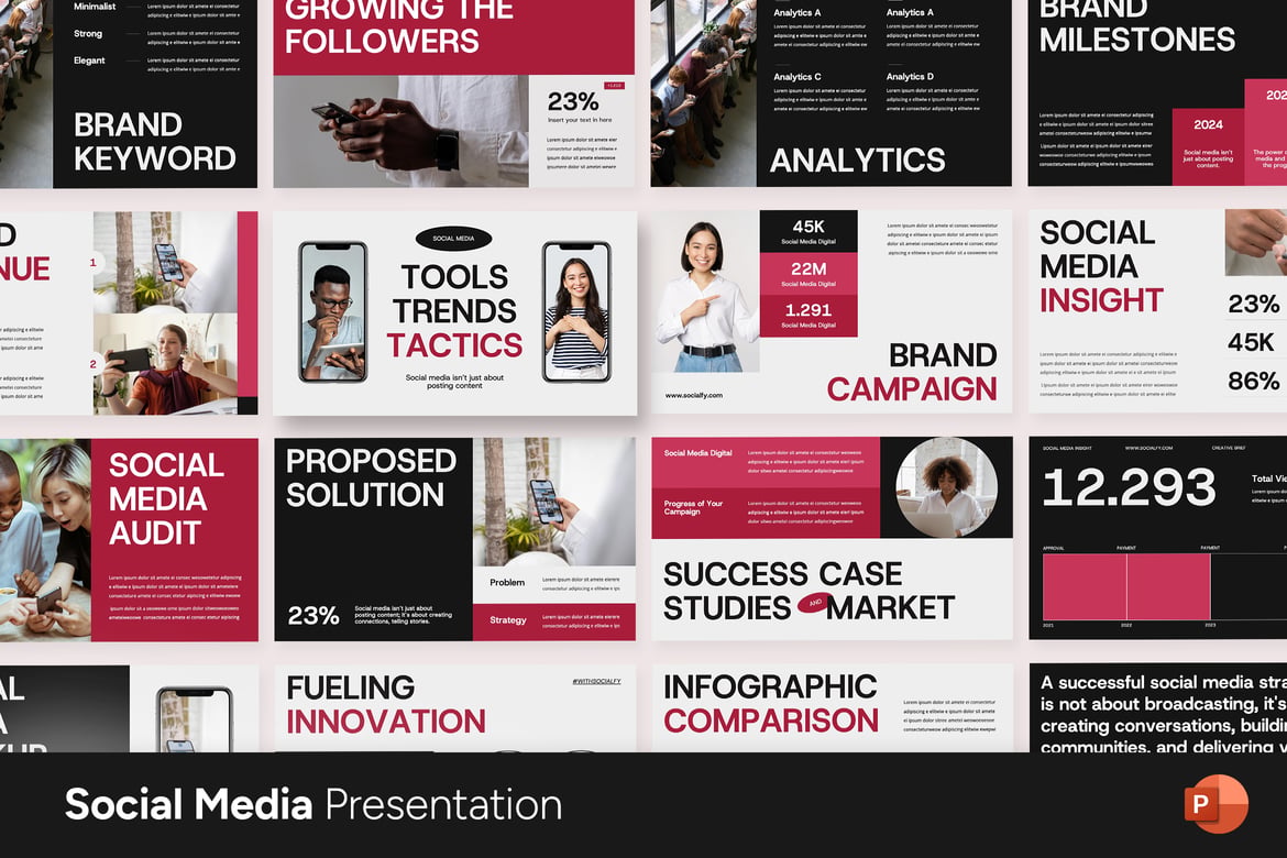 Template Presentasi PowerPoint Media Sosial yang Profesional