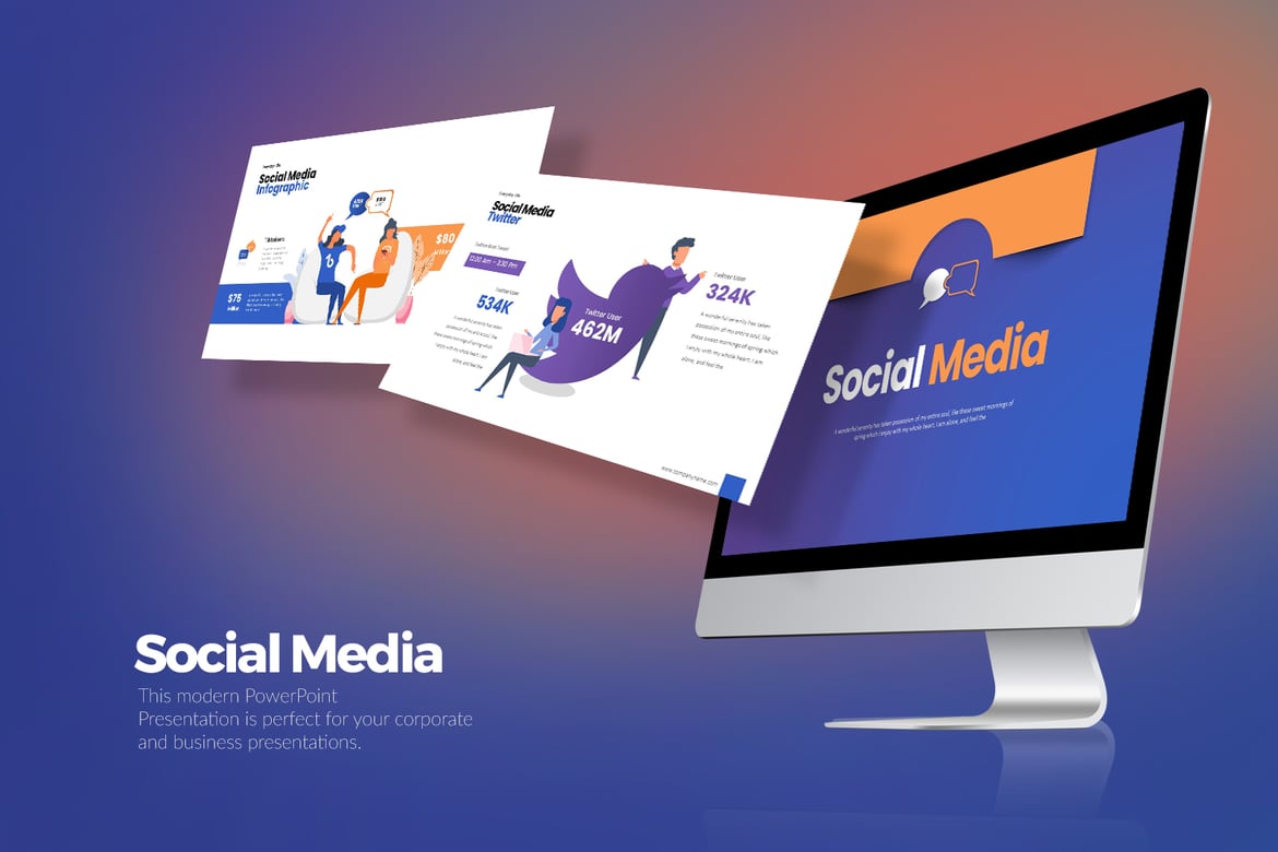 Template PowerPoint Media Sosial yang Menarik dan Profesional