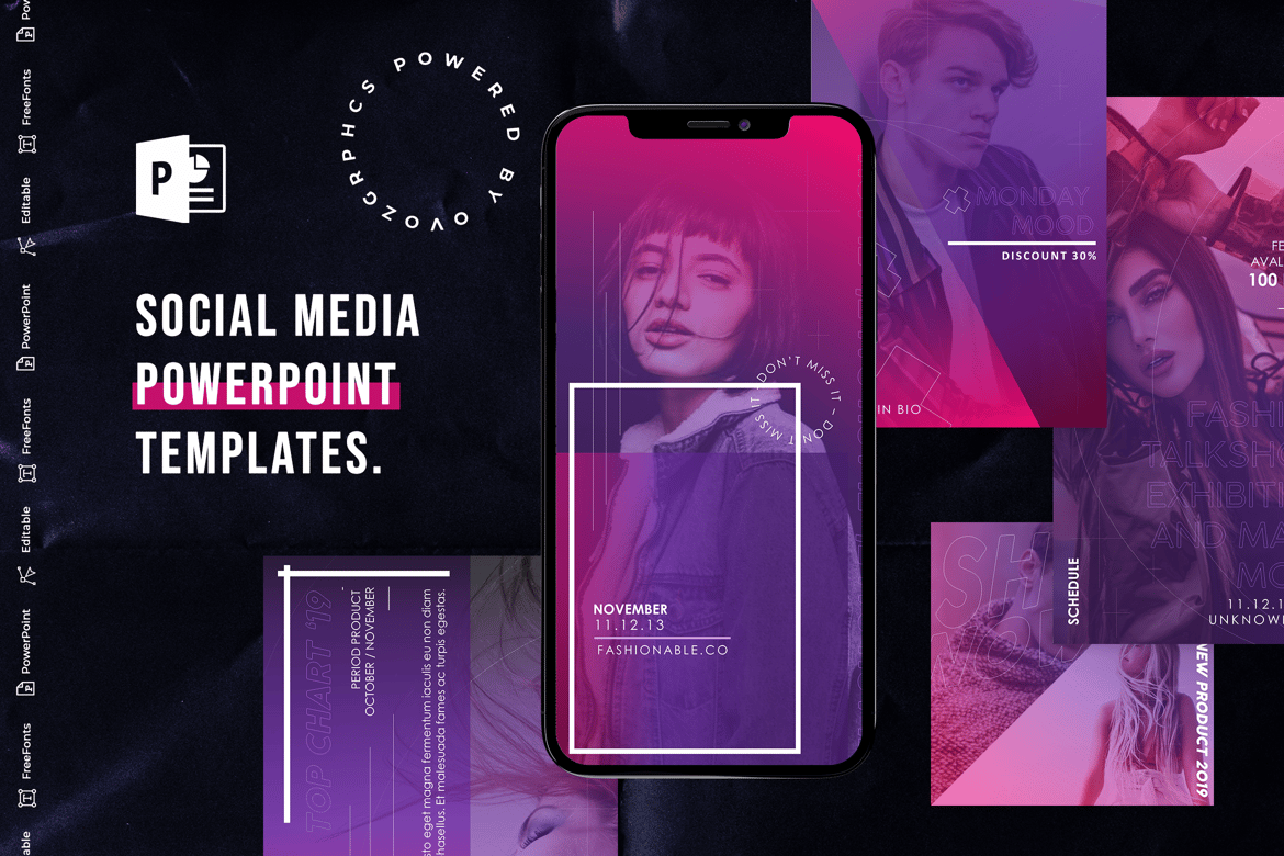 Template PowerPoint Media Sosial yang Menarik dan Modern