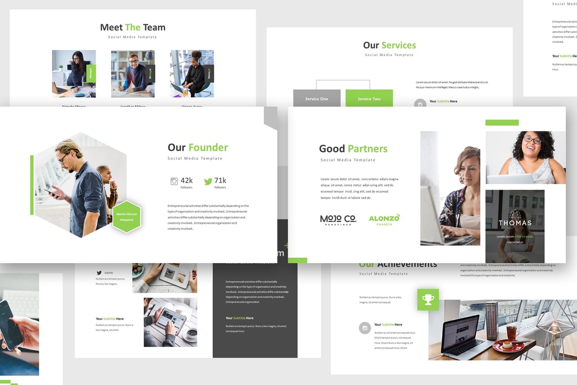 Template Powerpoint Media Sosial yang Profesional dan Menarik