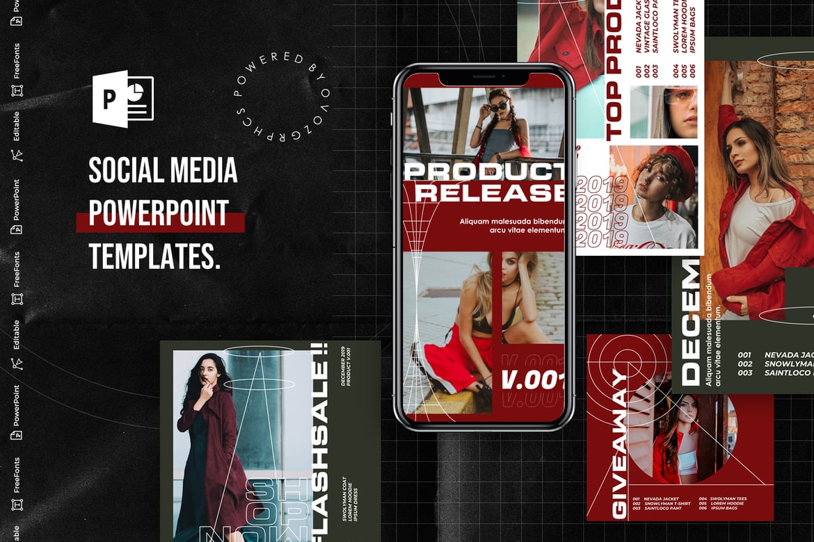 Template PowerPoint Media Sosial Modern dan Kreatif