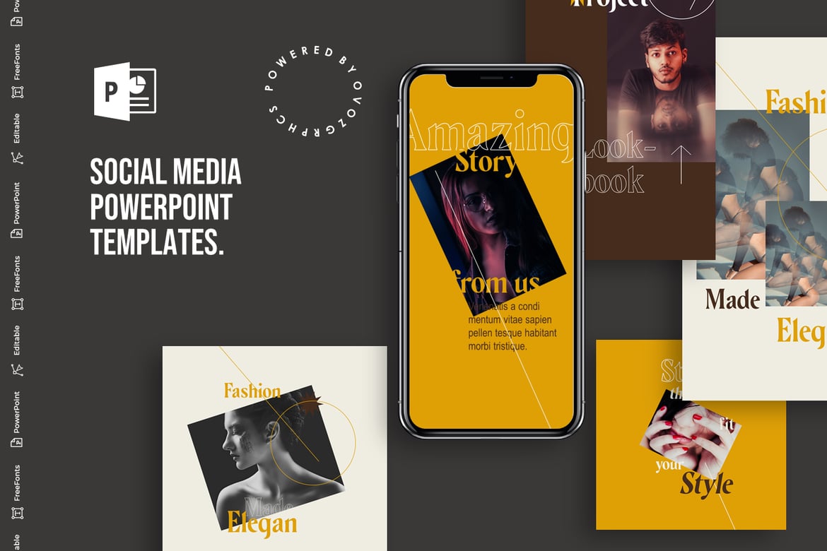 Template PowerPoint Media Sosial yang Menarik