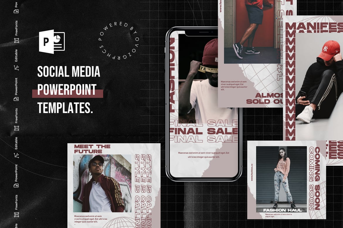 Template PowerPoint Media Sosial yang Kreatif dan Modern