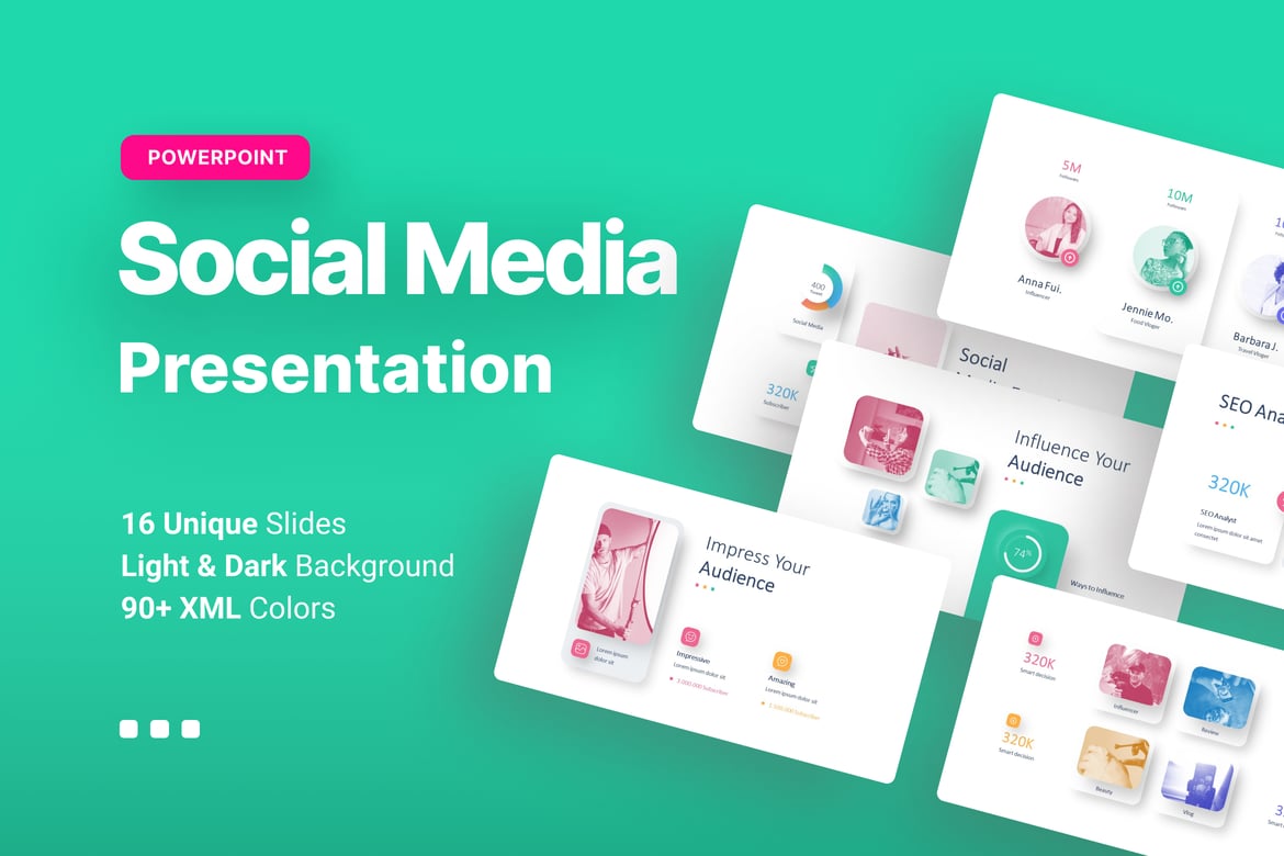 Template PowerPoint Media Sosial yang Menarik dan Profesional