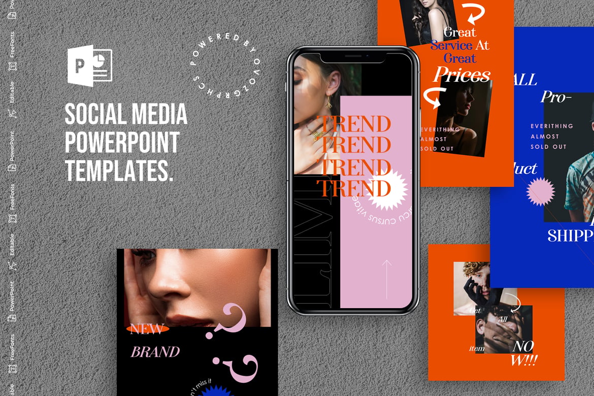 Template PowerPoint Media Sosial yang Menarik dan Modern