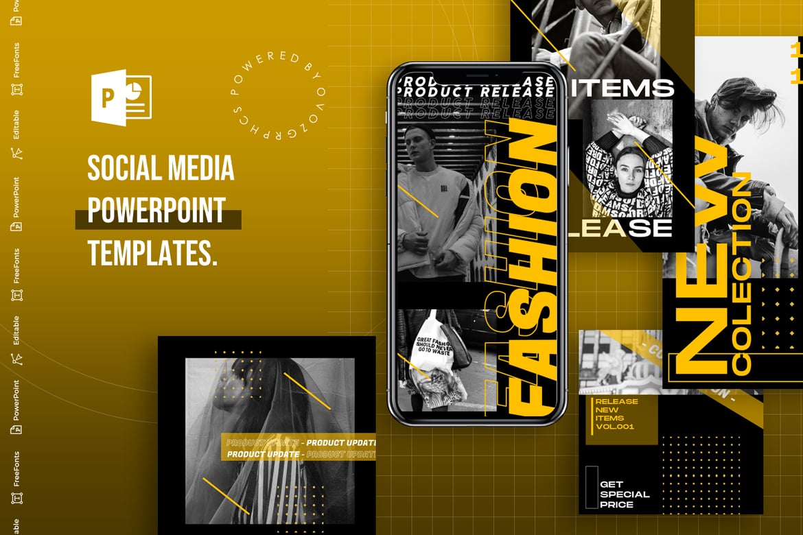 Template PowerPoint Media Sosial yang Kreatif dan Modern