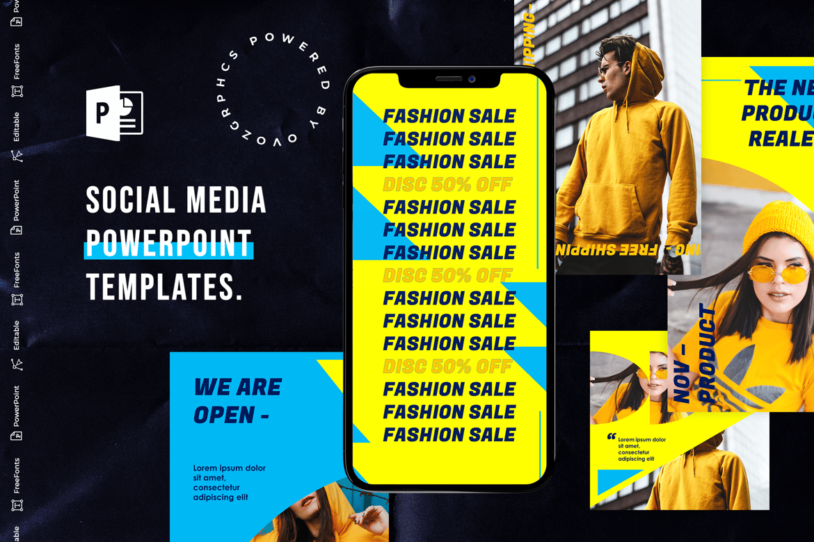 Template PowerPoint Media Sosial yang Menarik dan Modern