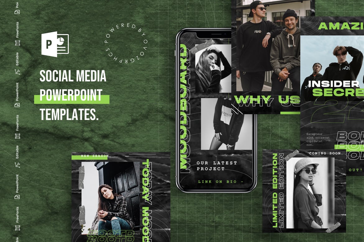 Template PowerPoint Media Sosial Kreatif untuk Instagram