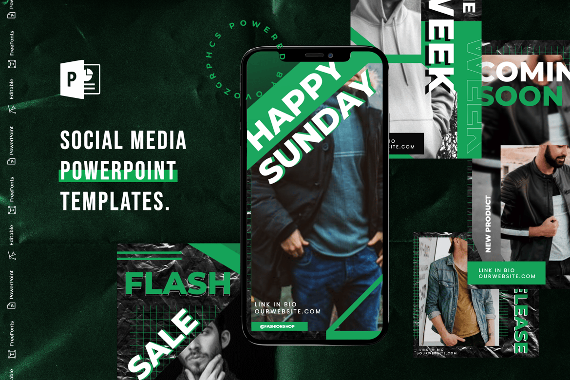 Template PowerPoint Media Sosial yang Kreatif dan Modern