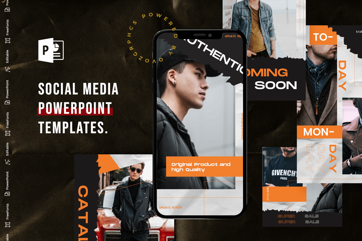 Template PowerPoint Media Sosial yang Kreatif dan Modern