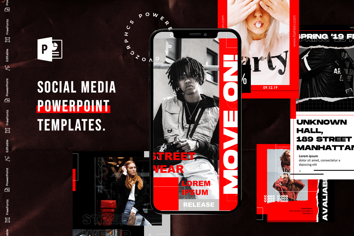 Template PowerPoint Media Sosial Kreatif untuk Presentasi Menarik