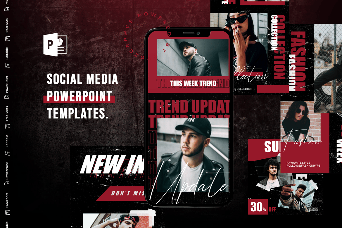 Template PowerPoint Media Sosial yang Kreatif dan Modern