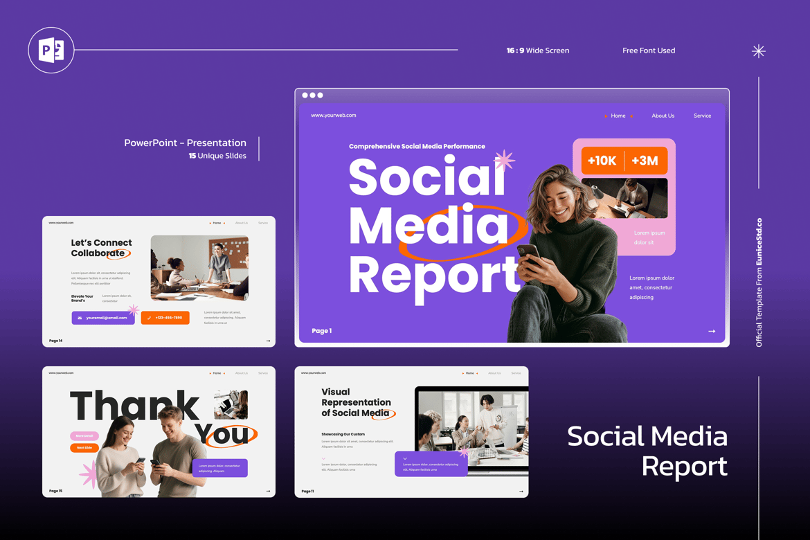 Template Powerpoint Laporan Media Sosial yang Menarik dan Profesional