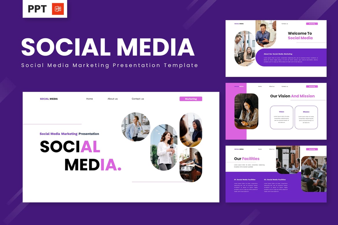 Template Presentasi Pemasaran Media Sosial yang Menarik dan Profesional