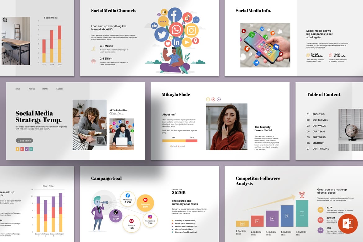 Template PowerPoint Strategi Media Sosial yang Menarik dan Profesional