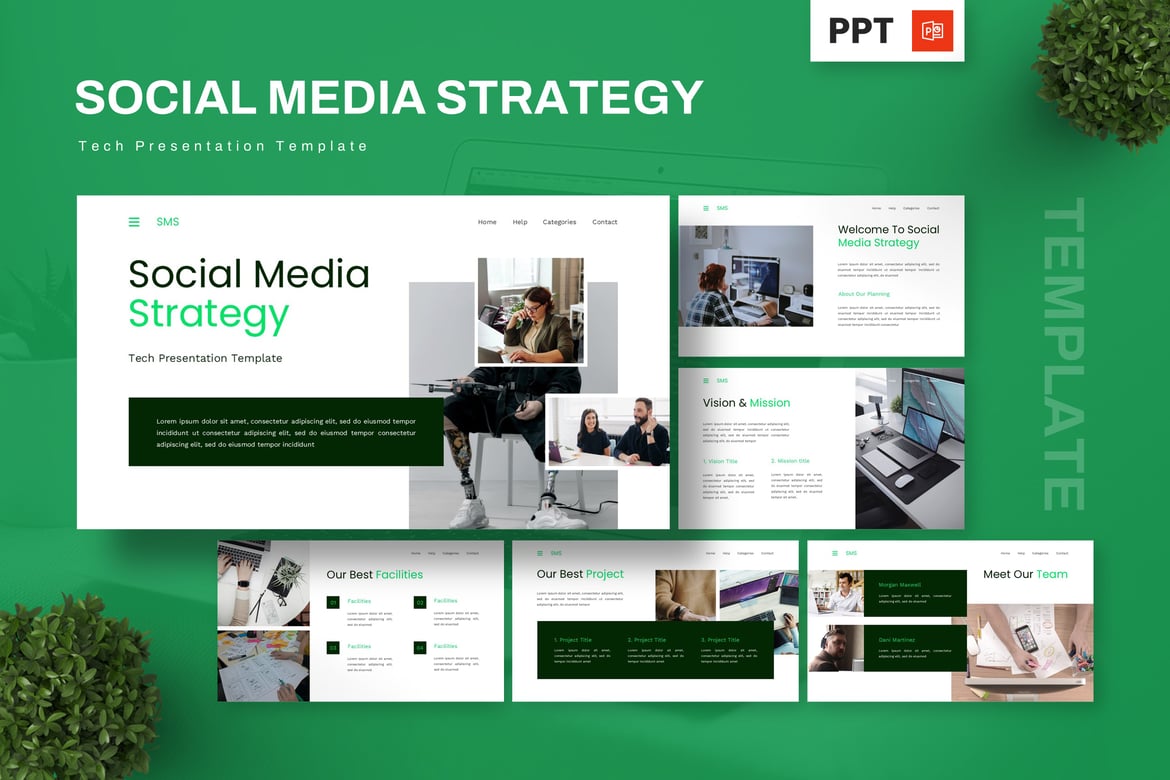 Template Presentasi Strategi Media Sosial - Teknologi Modern