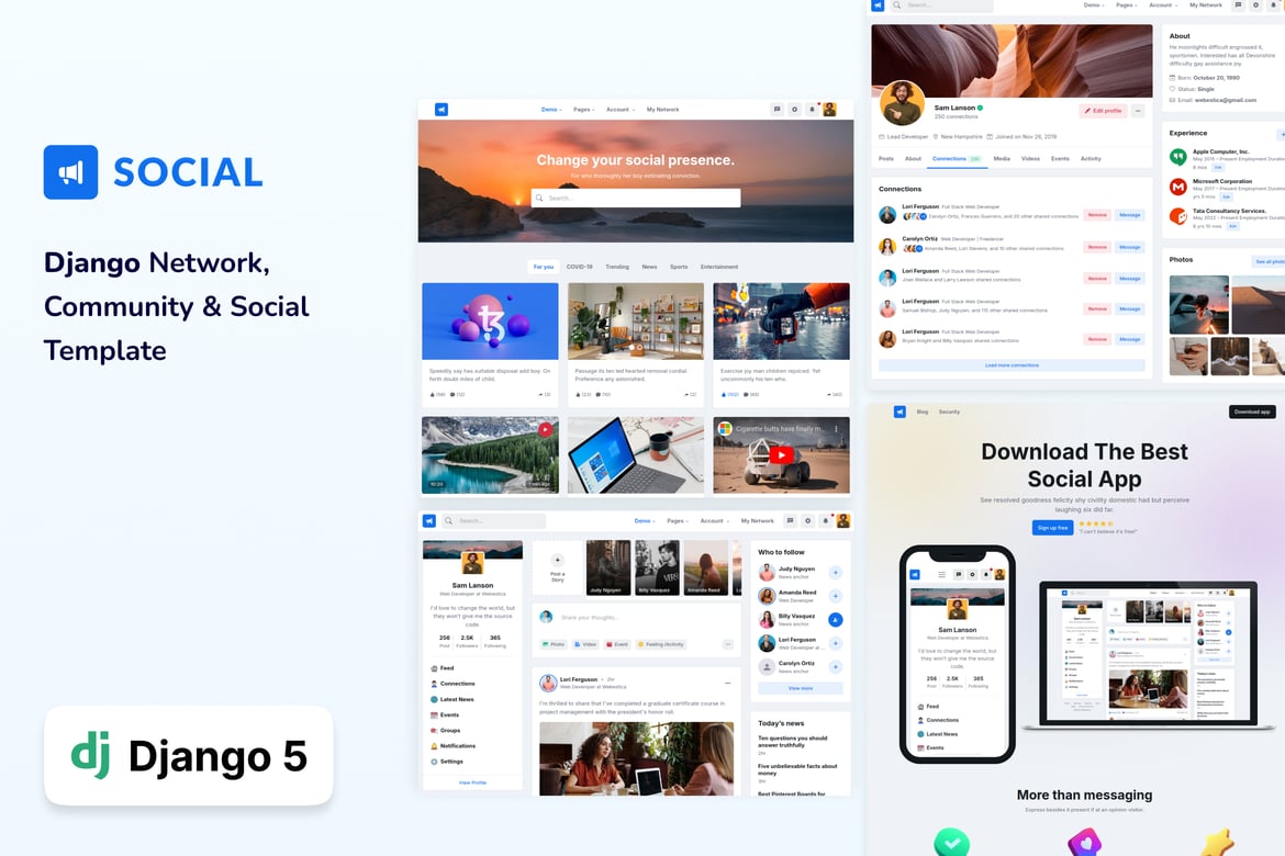 Template Website Django untuk Jaringan Sosial dan Komunitas yang Menarik