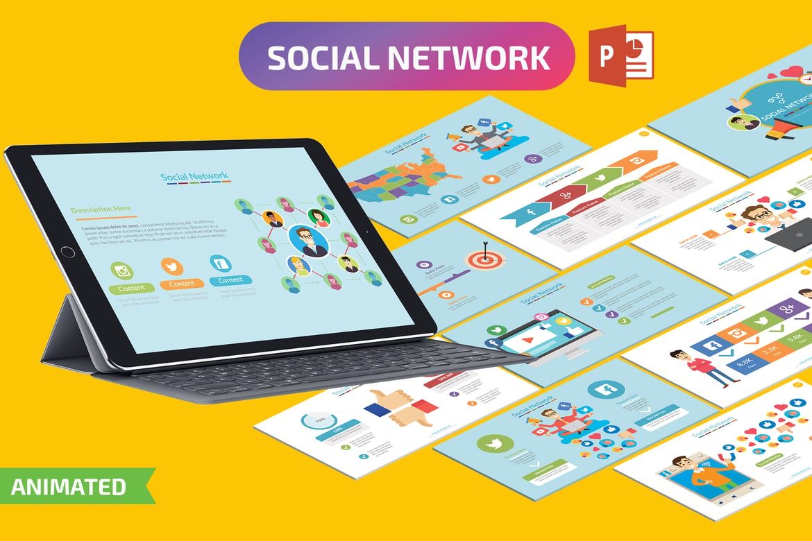 Template Powerpoint Sosial yang Menarik dan Profesional