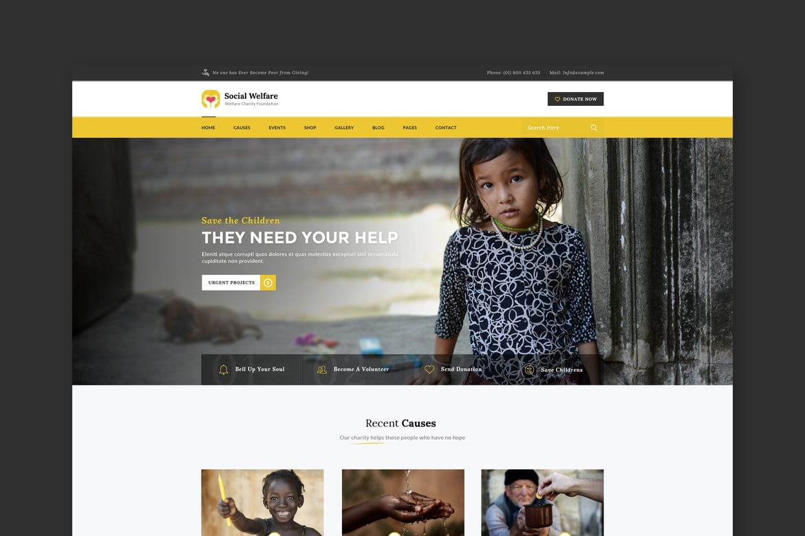 Template Website Kesejahteraan Sosial yang Menarik dan Fungsional