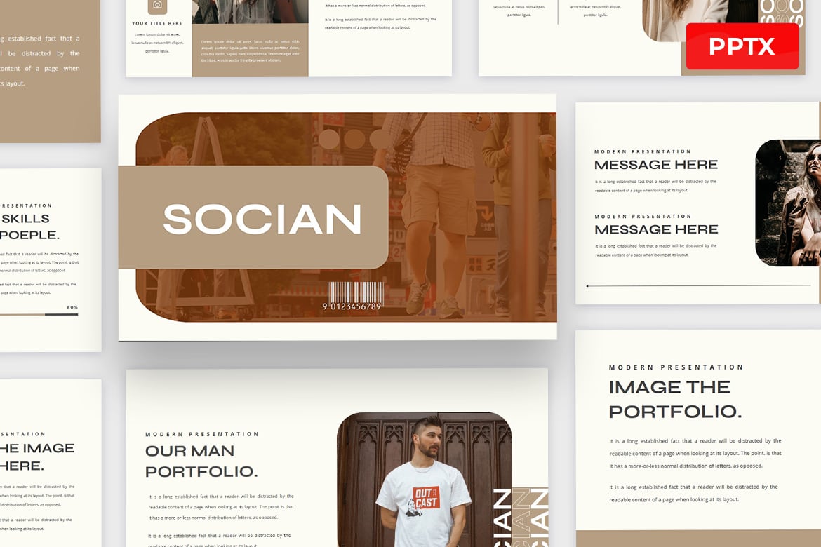 Socian - Template Presentasi PowerPoint Modern dan Elegan
