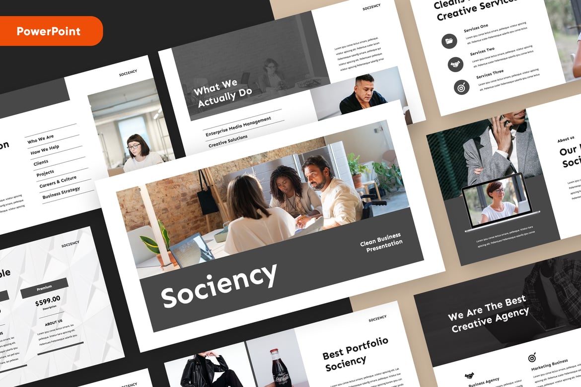 SOCIENCY - Template PowerPoint Modern dan Bersih