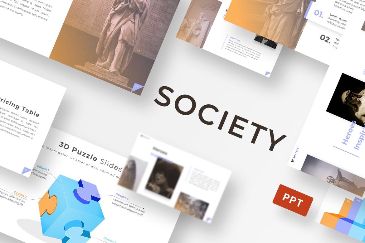 Template Presentasi PowerPoint 'Society' yang Menarik dan Profesional