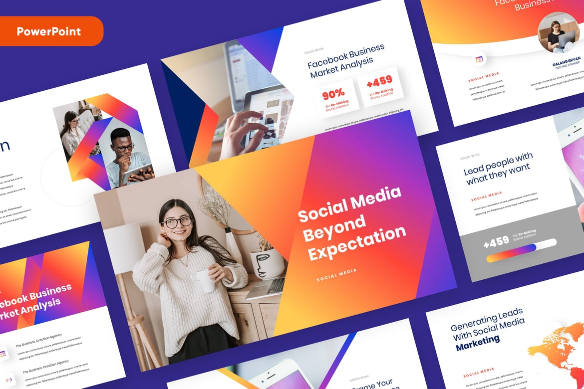 SOCIO - Template Powerpoint Pemasaran Media Sosial yang Menarik