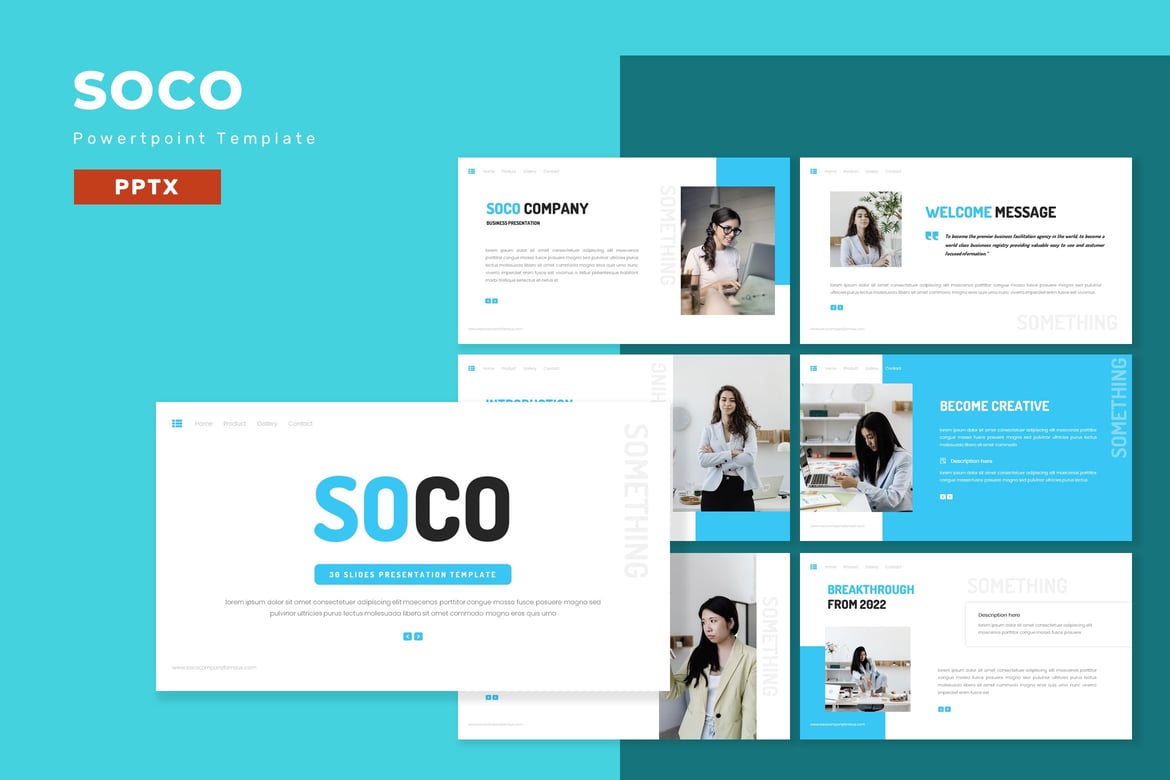 Soco - Template Powerpoint Bisnis yang Menarik