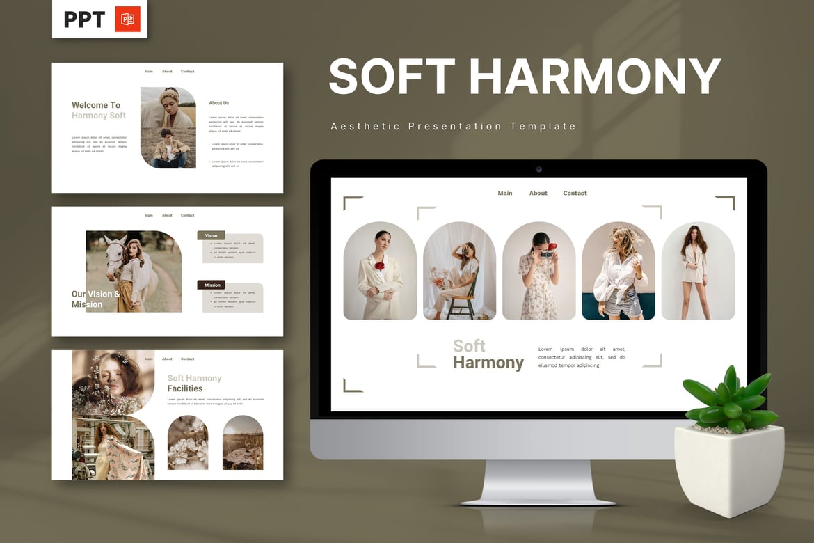Soft Harmony - Template PowerPoint Estetis dan Modern