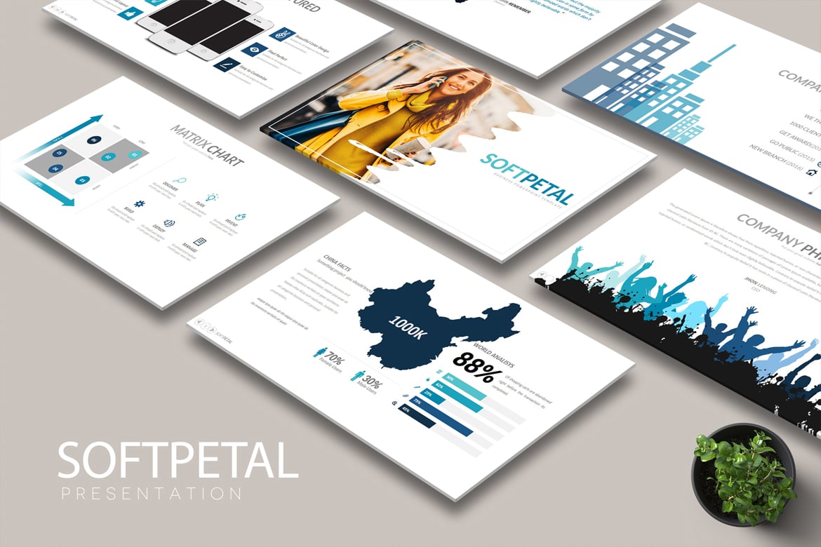 Template Presentasi Soft Petal yang Menawan