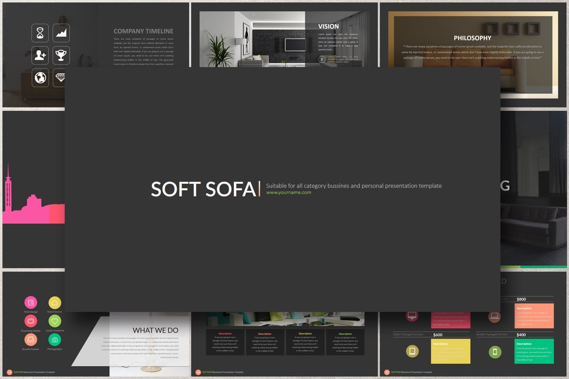 Template Presentasi Sofistikasi Sofa untuk PowerPoint