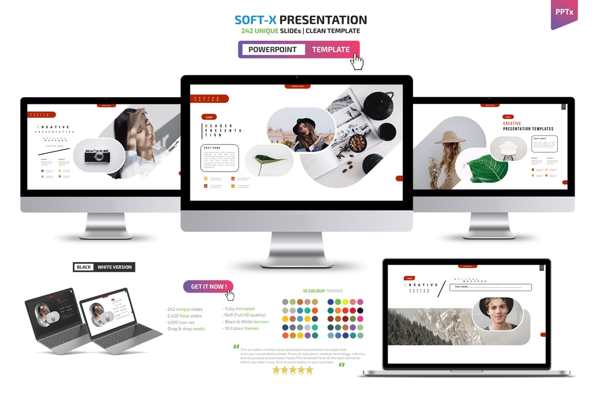 Template Powerpoint Soft-X yang Menarik dan Profesional