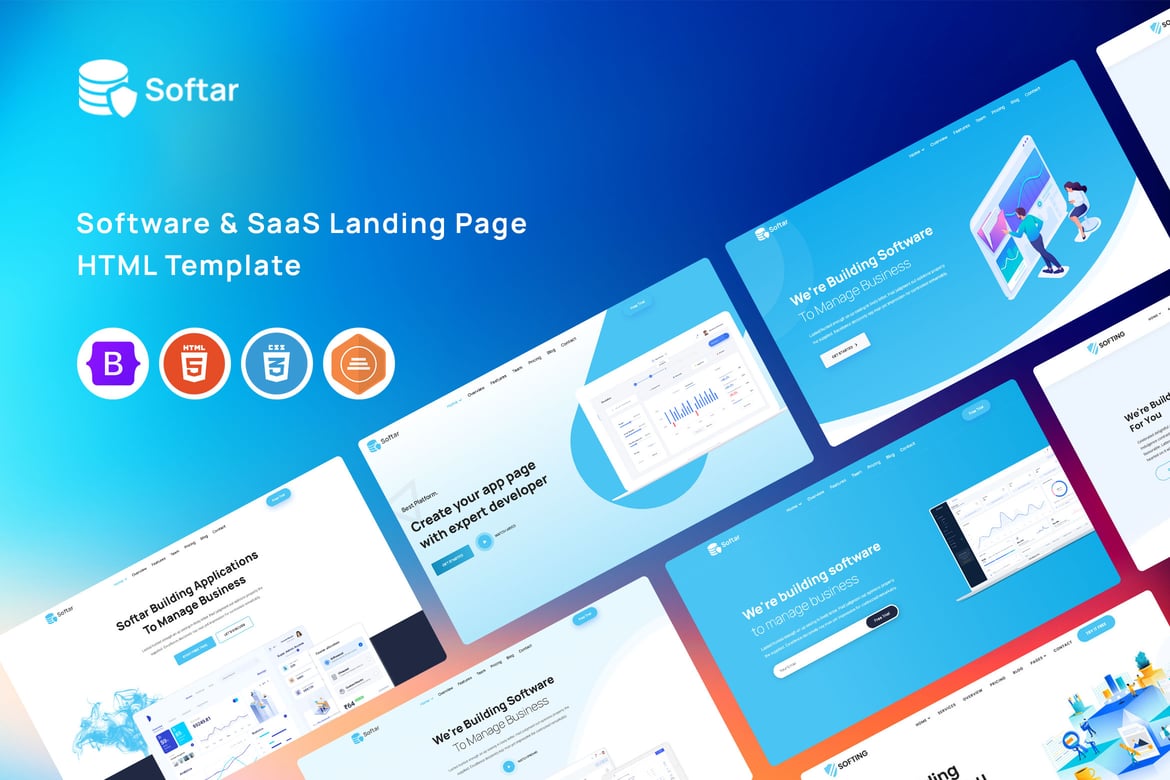 Softar – Template Website Landing Page untuk Software & SaaS Modern