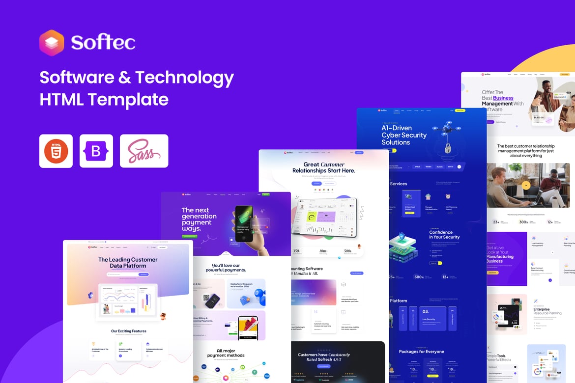 Softec - Template Website Software & Teknologi Modern