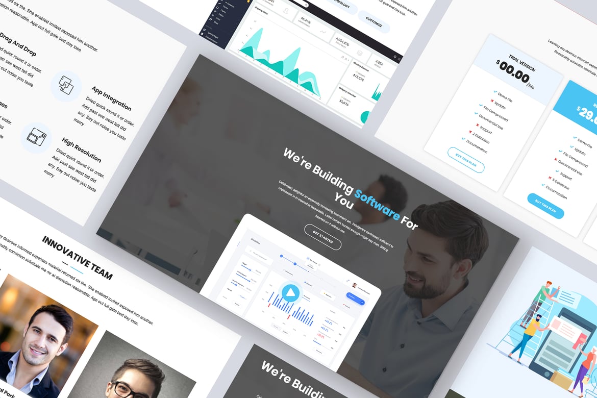 Softing - Tema WordPress Landing Page Portofolio Satu Halaman yang Responsif