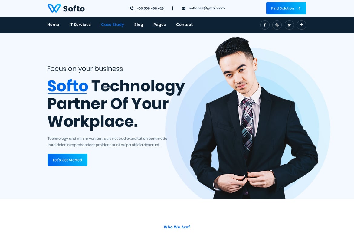 Softo - Template Website Solusi dan Layanan IT Modern dan Profesional