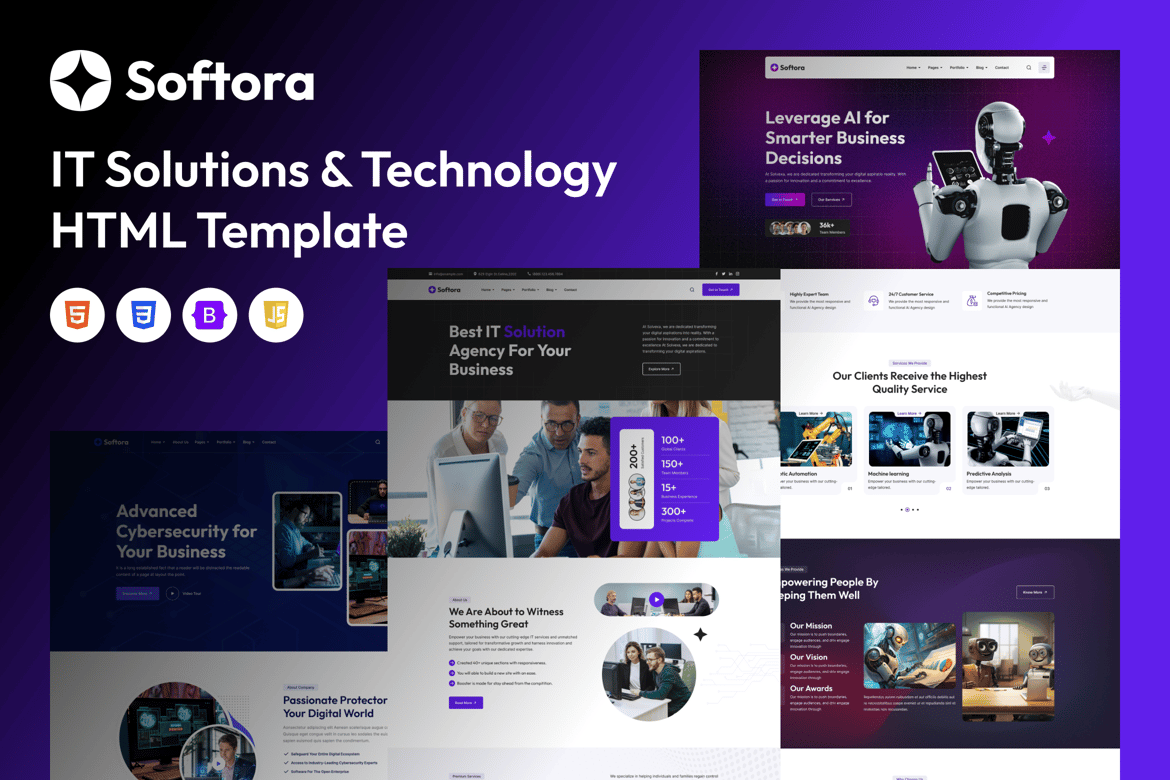 Softora - Template Website Solusi IT dan Teknologi Terbaik